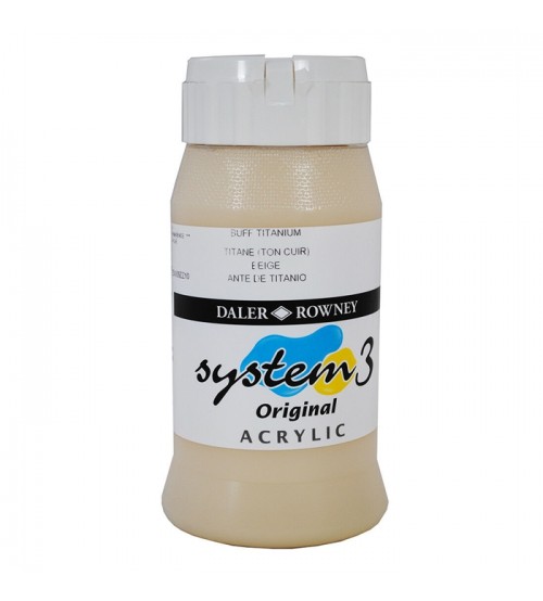 Daler Rowney System3 500 ml Akrilik Boya 024 Buff Titanium 